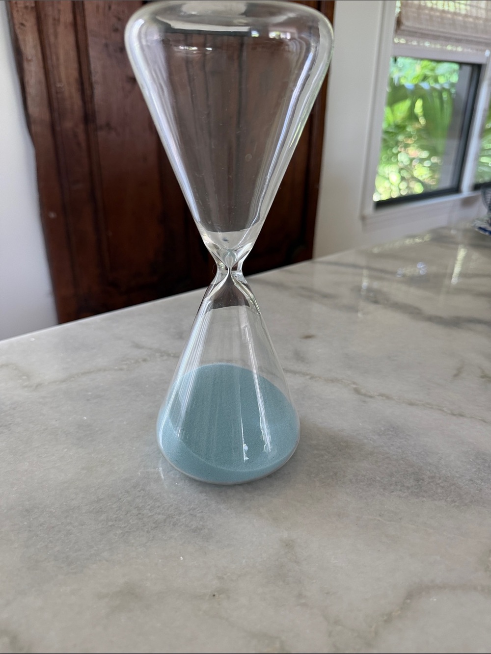 Clear Glass Hourglass with Light Blue Sand - Home Accents